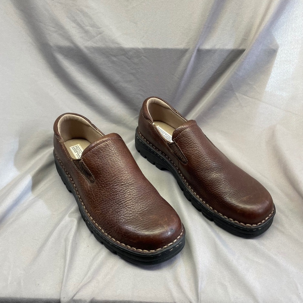 Predictions Leather Collection Mens 11 Brown Pebbled Leather Slip On Loafers‎